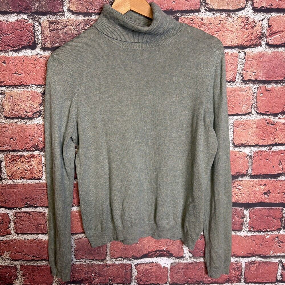 Ralph Lauren Sweater Women’s Large Green Cashmere Silk Blend Pullover Turtleneck